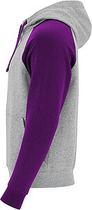 Unisex dvoubarevná mikina ROLY BADET, šedá/fialová, XS