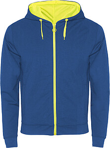 Unisex mikina ROLY FUJI, královská modrá/žlutá, XL - potisk mikin