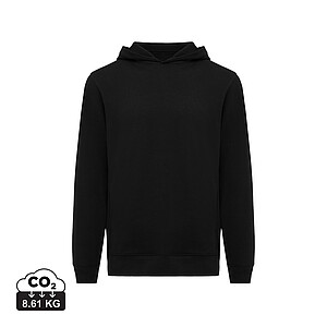 Unisex mikina s kapucí a bočními kapsami Iqoniq Yengo, černá, velikost XXS