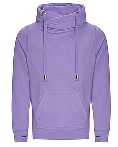 Unisex mikina s kapucí AWDIS CROSS NECK HOODIE, fialová, velikost M