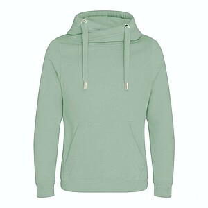 Unisex mikina s kapucí AWDIS CROSS NECK HOODIE, jemně zelená, velikost S