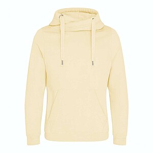 Unisex mikina s kapucí AWDIS CROSS NECK HOODIE, světle žlutá, velikost XS