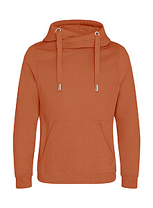 Unisex mikina s kapucí AWDIS CROSS NECK HOODIE, tmavě oranžová, velikost S - potisk mikin