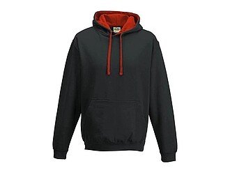 Unisex mikina s kapucí AWDIS VARSITY HOODIE, černá/červená, velikost M - reklamní předměty