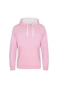 Unisex mikina s kapucí AWDIS VARSITY HOODIE, světle růžová/bílá, velikost L