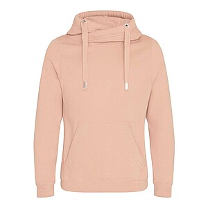 Unisex mikina s kapucí CROSS NECK HOODIE, béžová, velikost L - potisk mikin
