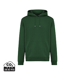 Unisex mikina s kapucí Iqoniq Joshua, velikost M, tmavě zelená