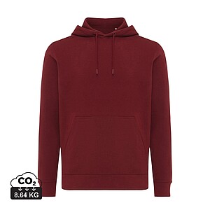 Unisex mikina s kapucí Iqoniq Rila, velikost XS, vínová