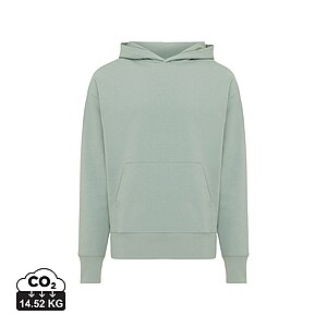 Unisex mikina s kapucí Iqoniq Yoho relaxed fit, velikost M, jemná zelená