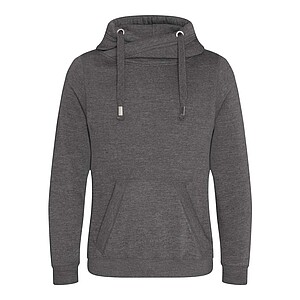 Unisex mikina s kapucí JUST HOODS, tmavě šedý melír, velikost M