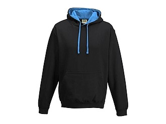 Unisex mikina s kapucí VARSITY HOODIE, černá/modrá, velikost S