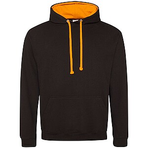 Unisex mikina s kapucí VARSITY HOODIE, černá/oranžová, velikost M