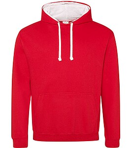 Unisex mikina s kapucí VARSITY HOODIE, červená/bílá, velikost L - reklamní předměty