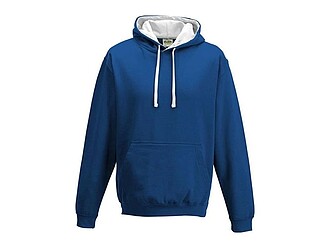 Unisex mikina s kapucí VARSITY HOODIE, královská modrá/bílá, velikost L