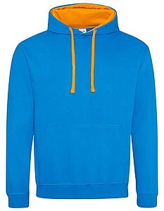 Unisex mikina s kapucí VARSITY HOODIE, modrá/oranžová, velikost M - reklamní předměty