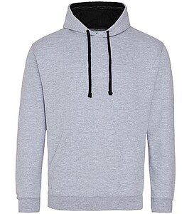 Unisex mikina s kapucí VARSITY HOODIE, světle šedý melír/černá, velikost XL