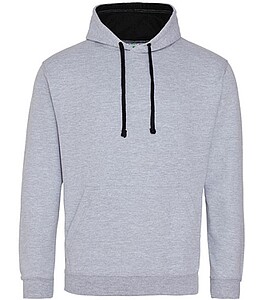 Unisex mikina s kapucí VARSITY HOODIE, světle šedý melír/tmavě námořní, velikost XS