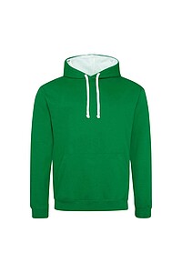 Unisex mikina s kapucí VARSITY HOODIE, zelená/bílá, velikost XL