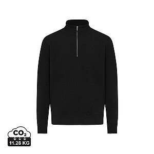 Unisex mikina se čtvrtečním zipem IQONIQ Elgon, velikost S, černá