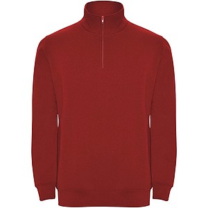 Unisex mikina se čtvrtkovým zipem, ROLY ANETO, červená, vel. L