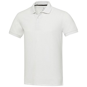 Unisex polokošile s krátkým rukávem z recyklované bavlny i polyesteru, ELEVATE EMERALD, bílá, vel. L