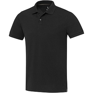 Unisex polokošile s krátkým rukávem z recyklované bavlny i polyesteru, ELEVATE EMERALD, černá, vel. XL