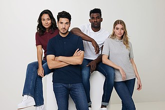Unisex polotriko Iqoniq Yosemite z recyklované bavlny, světle modrá, M