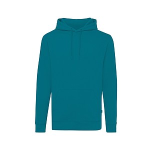 Unisex recyklovaná mikina Iqoniq s kapucí, modrozelená, L