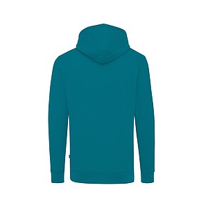 Unisex recyklovaná mikina Iqoniq s kapucí, modrozelená, L