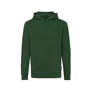 Unisex recyklovaná mikina Iqoniq s kapucí, tmavě zelená, XXS