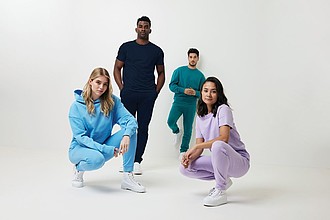 Unisex tepláky Iqoniq Cooper z recyklované bavlny, námořní modrá, XL