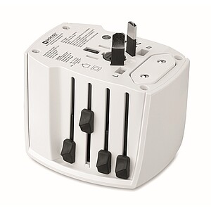 Univerzální 2pólový cestovní adaptér, bílá