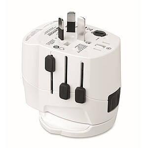 Univerzální 3pólový uzemněný adaptér, bílá