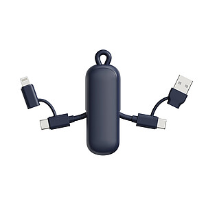 Urban Vitamin Dublin 100W 4-v-1 kabel na klíčenku, světlá námořní modrá - reklamní předměty