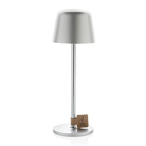 USB dobíjecí stolní lampa z RCS recyklovaného plastu, stříbrná