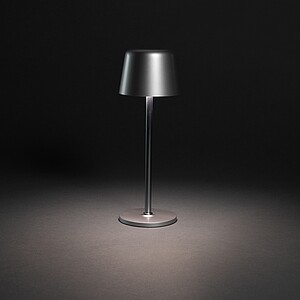 USB dobíjecí stolní lampa z RCS recyklovaného plastu, stříbrná