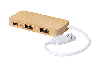 USB hub s bambusovým povrchem - reklamní předměty