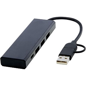 USB hub z recyklovaného hliníku - reklamní předměty