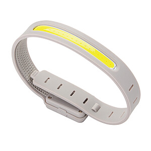 USB LED sportovní svítilna z RCS RPET, šedá