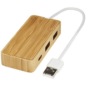 USB rozbočovač s bambusovým krytem - reklamní předměty