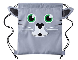 Vak na stažení šňůrkou pro děti v designu kočky, 190 T polyester