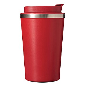 Vakuově izolovaný cestovní termohrnek 350 ml, červená