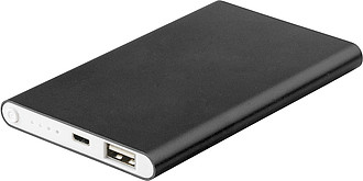 VALUR Hliníková powerbanka s kapacitou 4000 mAh, červená