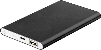 VALUR Hliníková powerbanka s kapacitou 4000 mAh M, gun metal