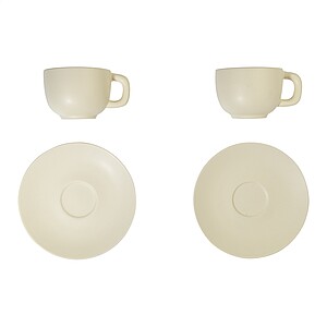 VANLION Sada 2 šálků a podšálků na cappuccino, béžová