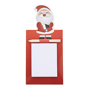 Vánoční magnetický zápisník, Santa Claus, červená - reklamní předměty