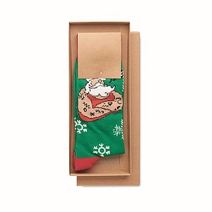 Vánoční ponožky 38-42, zelený motiv