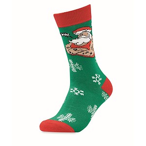 Vánoční ponožky 43-46, zelený motiv