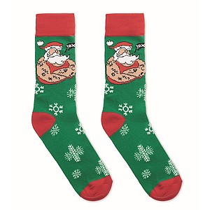 Vánoční ponožky 43-46, zelený motiv