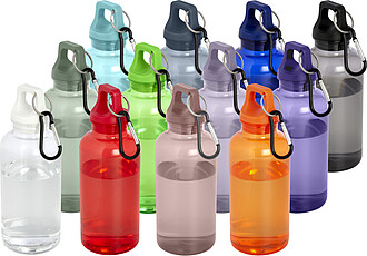 VASEALA Láhev z RPET s karabinou, 400 ml, šedozelená